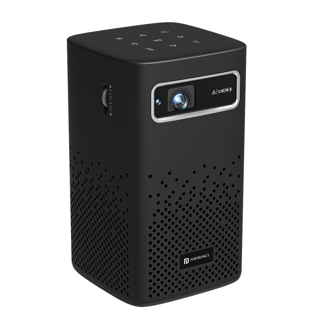 Portronics Pico 13 Rechargeable Smart Projector with Android Based OS, 4K Support, Streaming Apps (Netflix, Prime Video, Hotstar), 3500 Lumens, Keystone Correction, 10 W Speaker, Wi-fi, Bluetooth