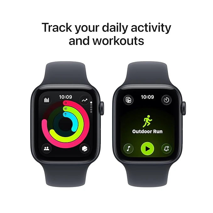 Apple Watch SE 3 GPS 44mm Midnight Aluminium Case with Midnight Sport Band - M/L view 3