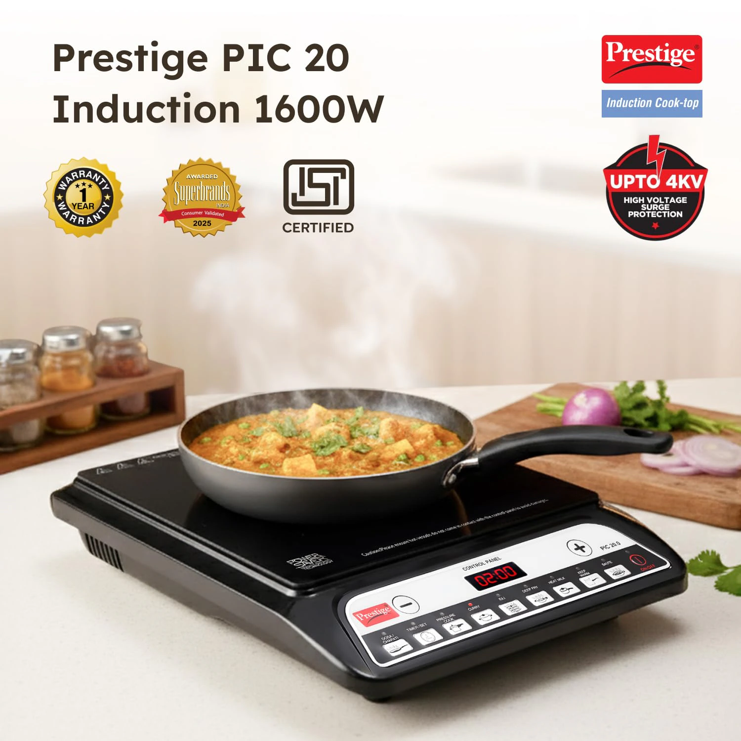 Prestige PIC 20 1600 Watts Induction Cooktop | view 2