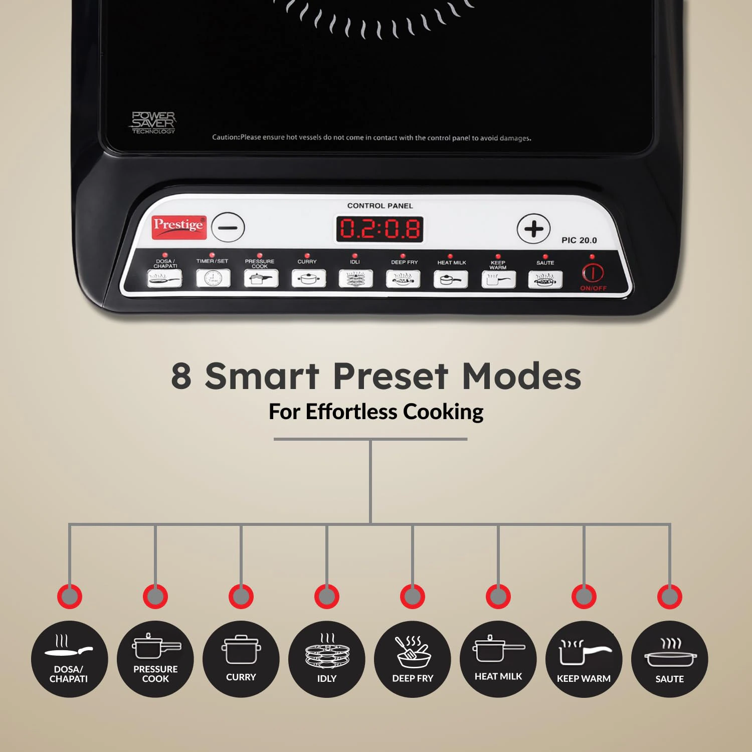 Prestige PIC 20 1600 Watts Induction Cooktop | view 4
