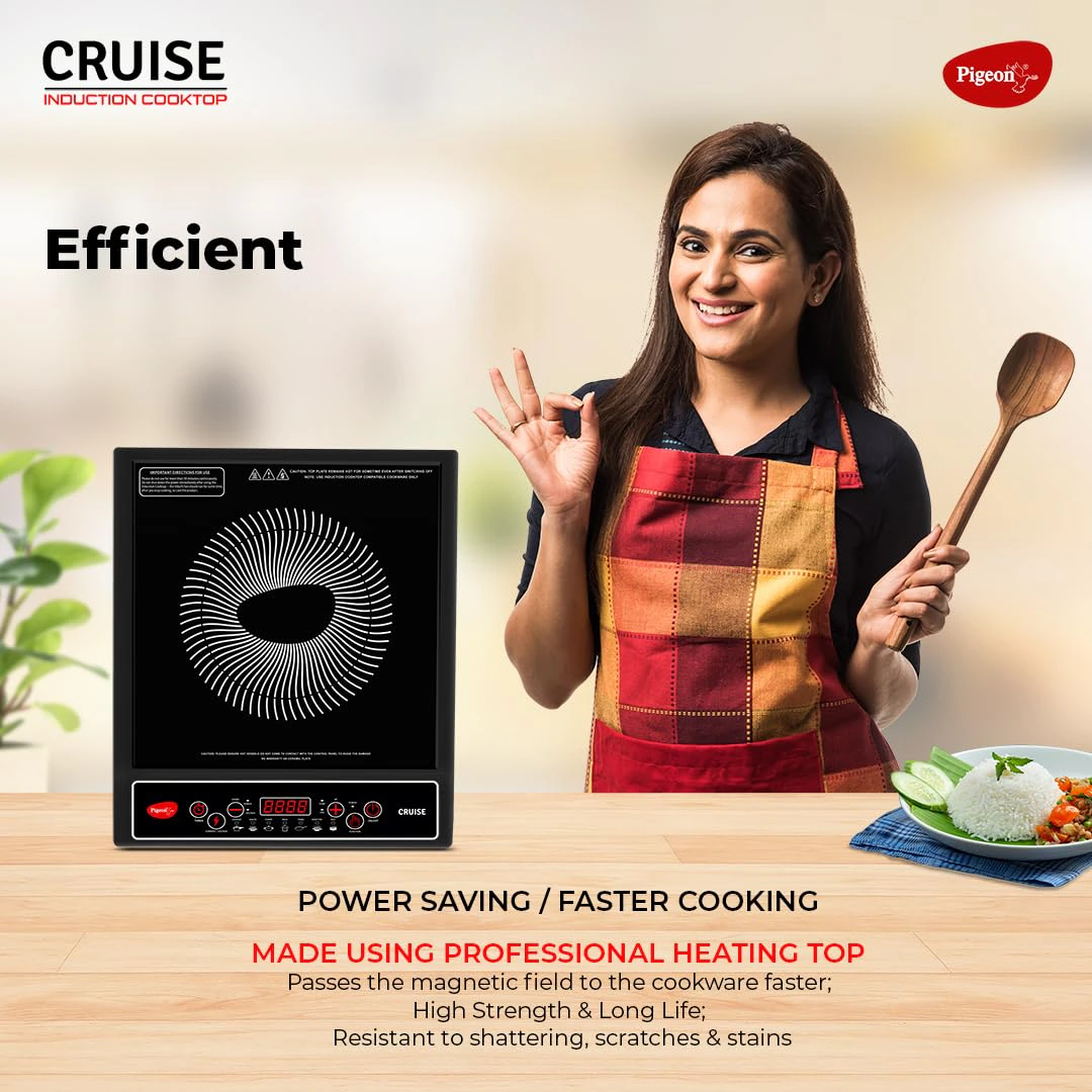 Pigeon by Stovekraft Cruise 1800 watt Induction Cooktop With Crystal Glass view 5