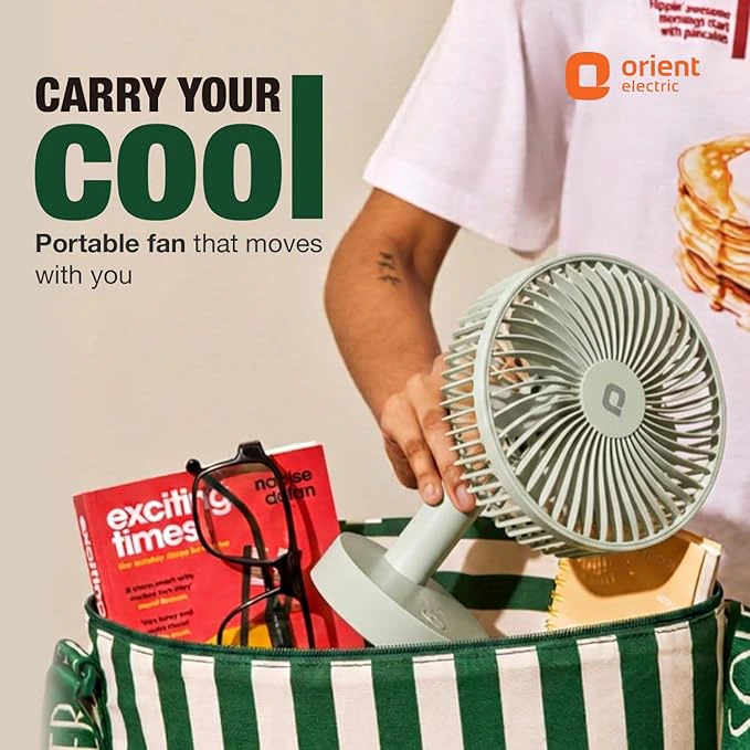 Orient Electric Elfie Rechargeable Personal Fan | 90° Adjustable Airflow | view 2
