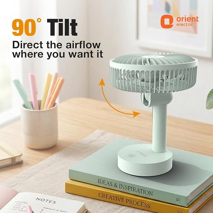 Orient Electric Elfie Rechargeable Personal Fan | 90° Adjustable Airflow | view 4