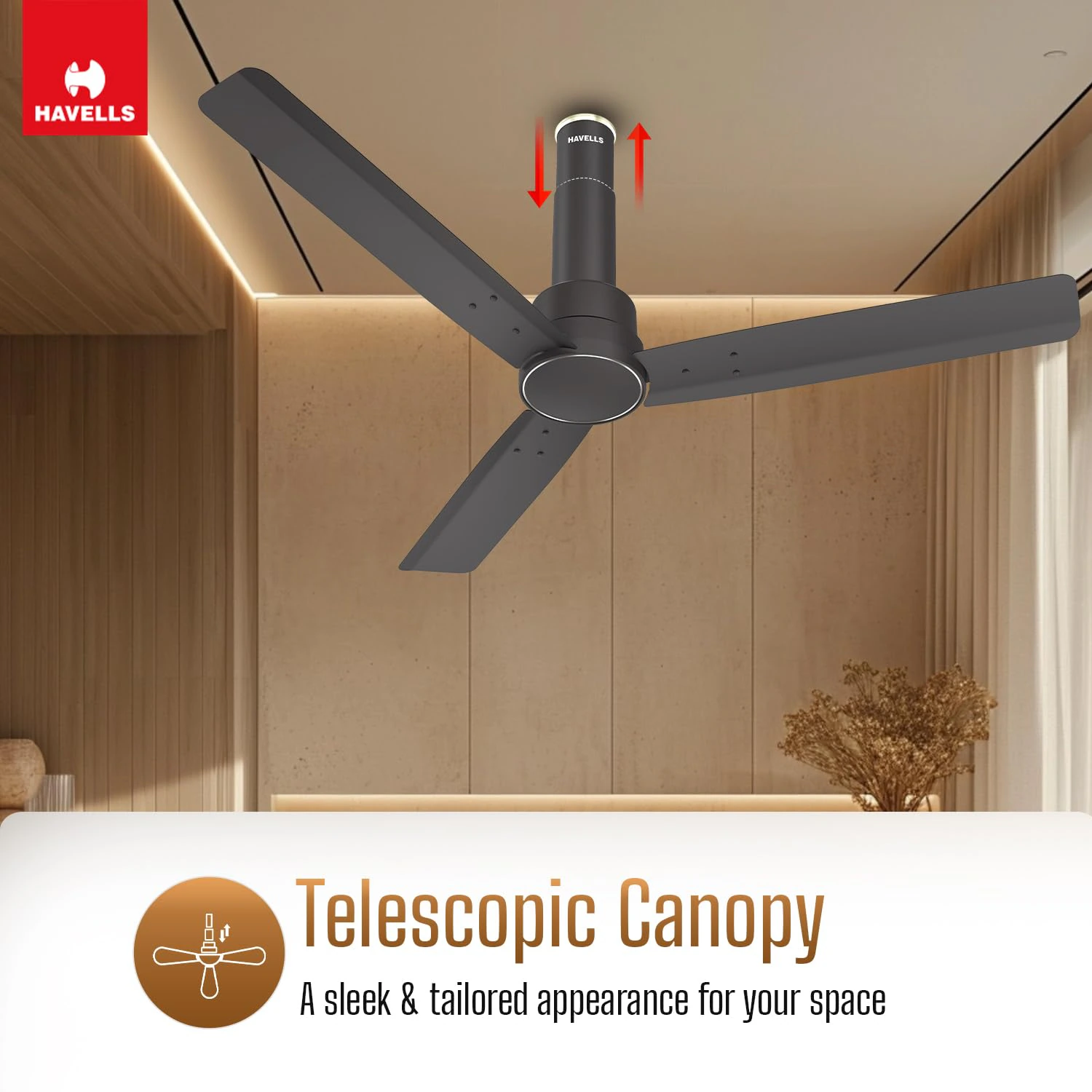  Havells 1200mm Elio BLDC Ceiling Fan | Remote Controlled, High Air Delivery Fan  view 2