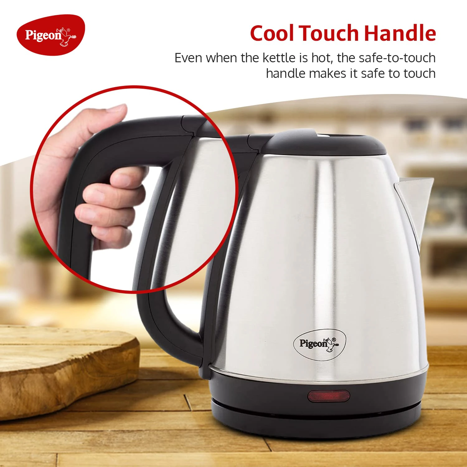 Pigeon Amaze Plus Electric Kettle 1.5 L, 1300 Watt, Stainless Steel Body with Auto Shut-off view 4