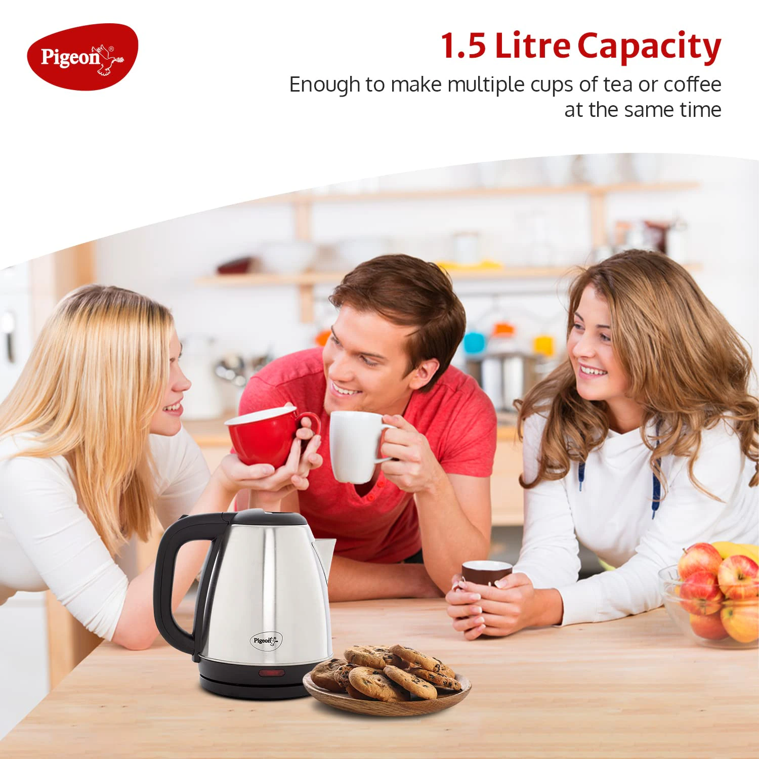 Pigeon Amaze Plus Electric Kettle 1.5 L, 1300 Watt, Stainless Steel Body with Auto Shut-off view 6