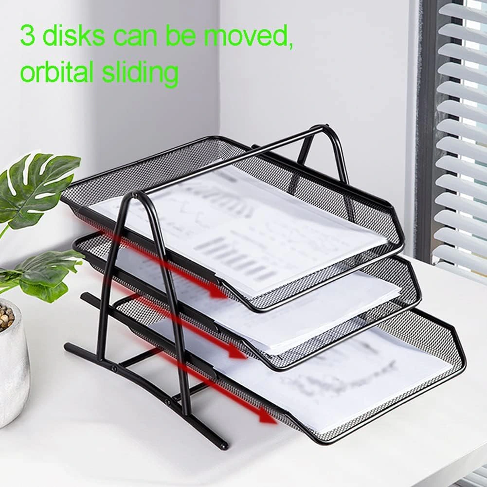 3 Tier Document, File, Paper, Letter, Office, Desktop Tray Organizer 3 Desk File Tray view 3
