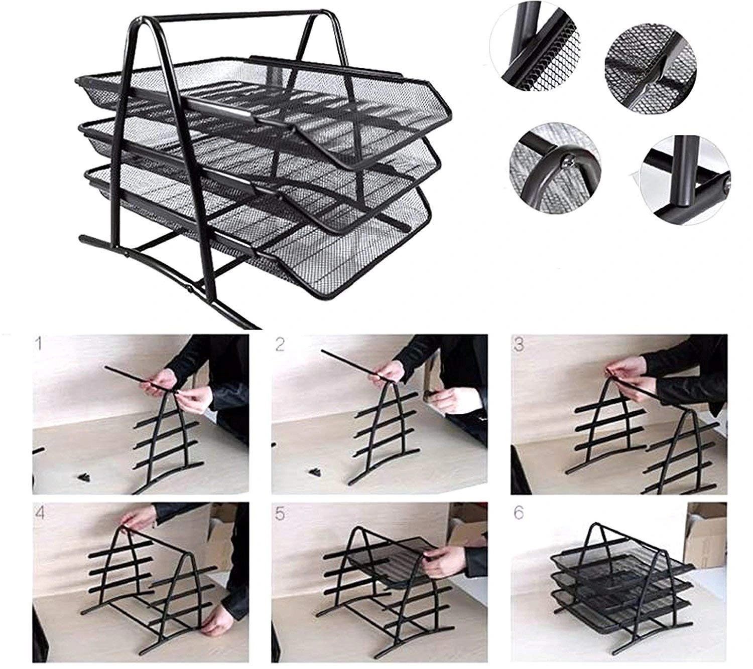 3 Tier Document, File, Paper, Letter, Office, Desktop Tray Organizer 3 Desk File Tray view 5