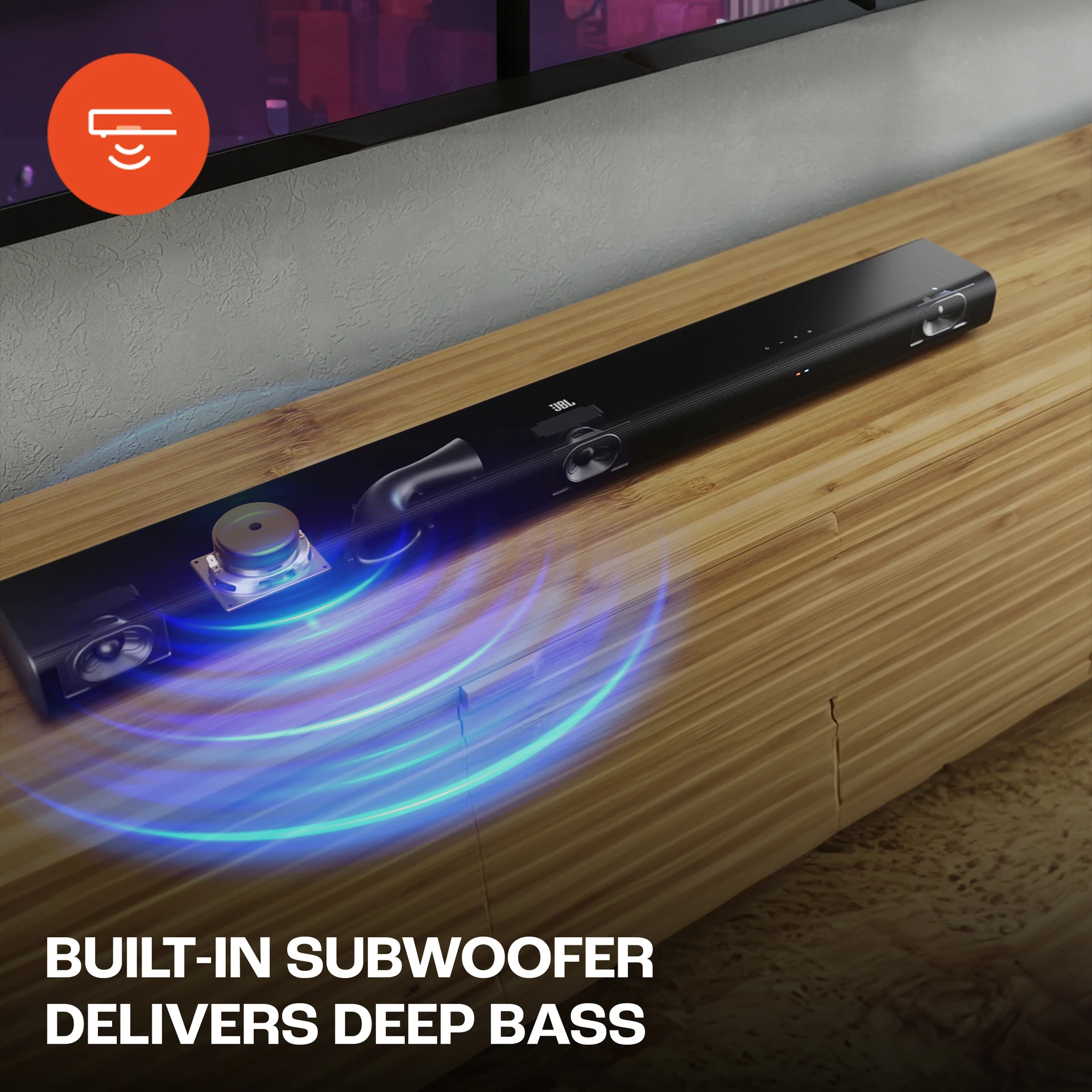 JBL SB510, Dolby Audio with Built-in Subwoofer,HDMI eARC,Bluetooth Connectivity 200 W Bluetooth Soundbar (Black, 3.1 Channel) view 3