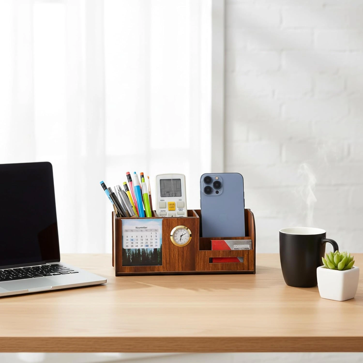 Deskart Premium Pen Holder Stand with Clock, Two Years Calendar view 5