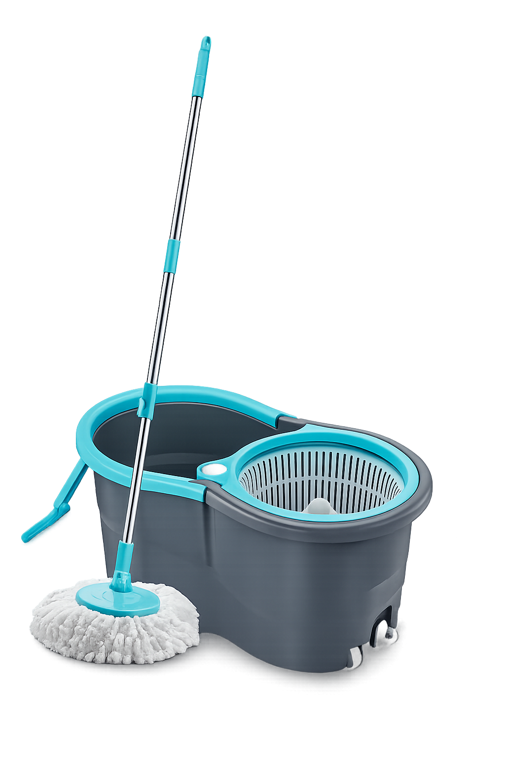 AVZEEGO Spin Mop with Wheels and Deluxe Wringer System
