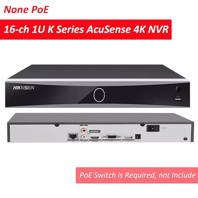  HIKVISION 16 Channel 8MP 4K NVR [DS-7616NXI-K1] for IP Network CCTV Cameras Black view 3