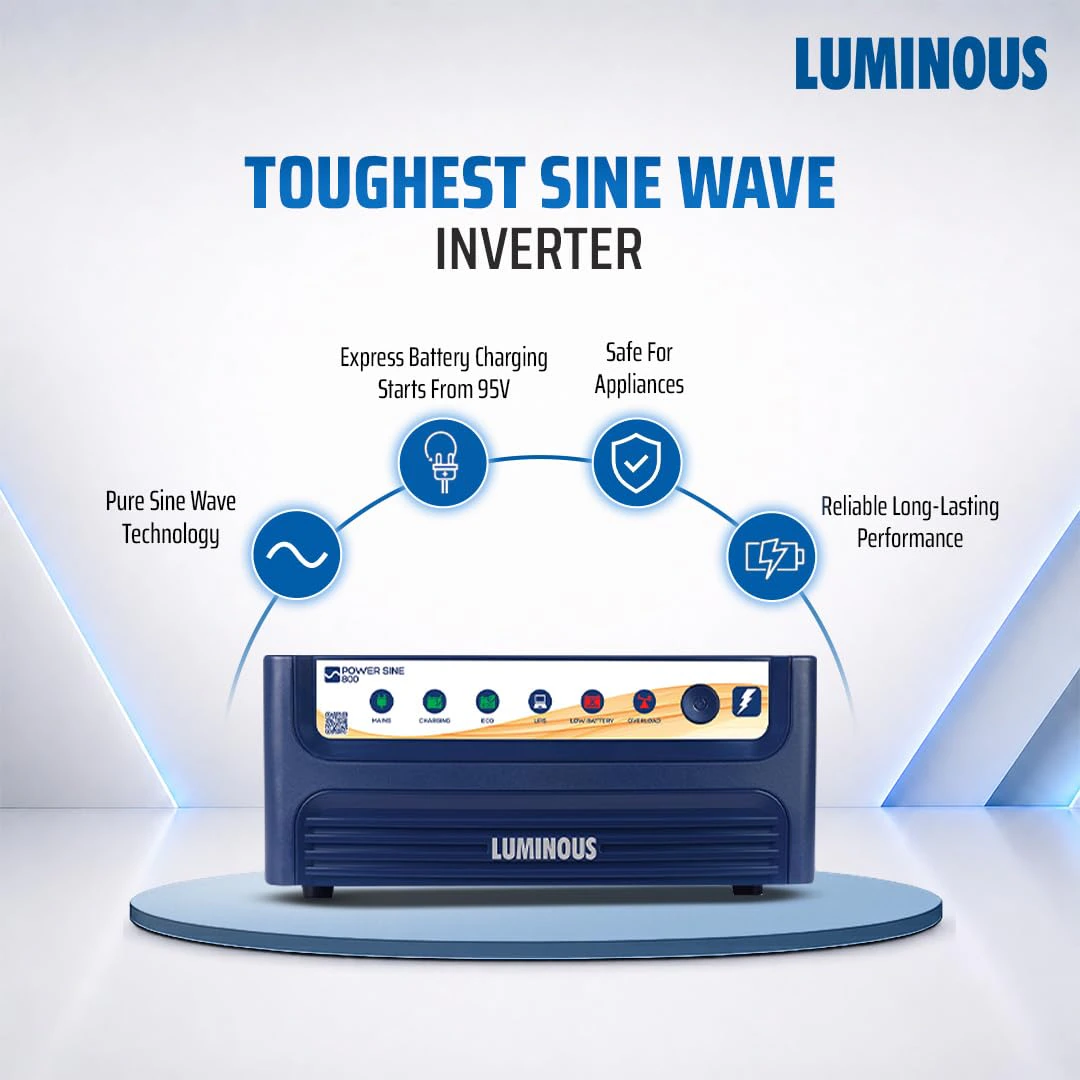 Luminous Power sine 800 700VA 12V Pure Sine Wave Inverter for Home, Office & Shops |  view 4