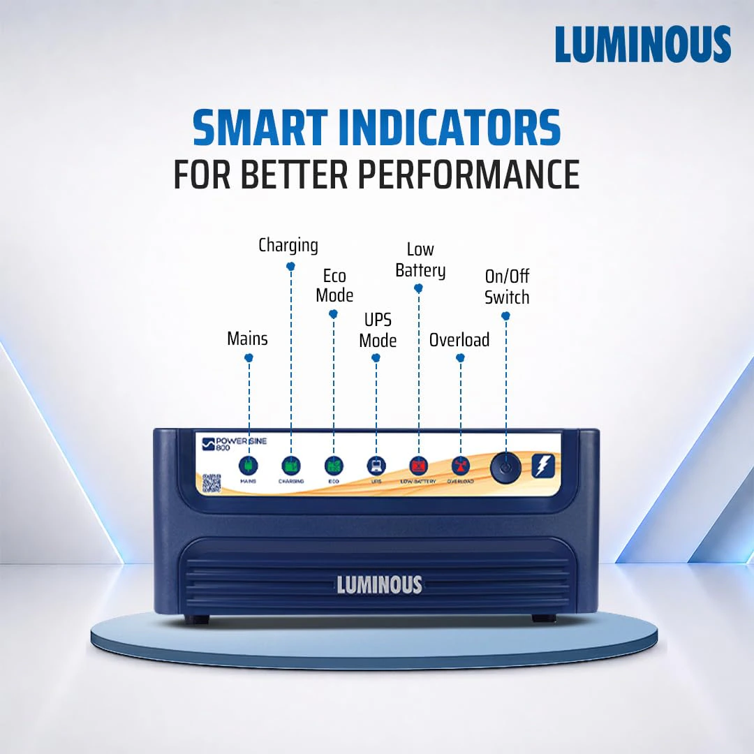 Luminous Power sine 800 700VA 12V Pure Sine Wave Inverter for Home, Office & Shops |  view 6