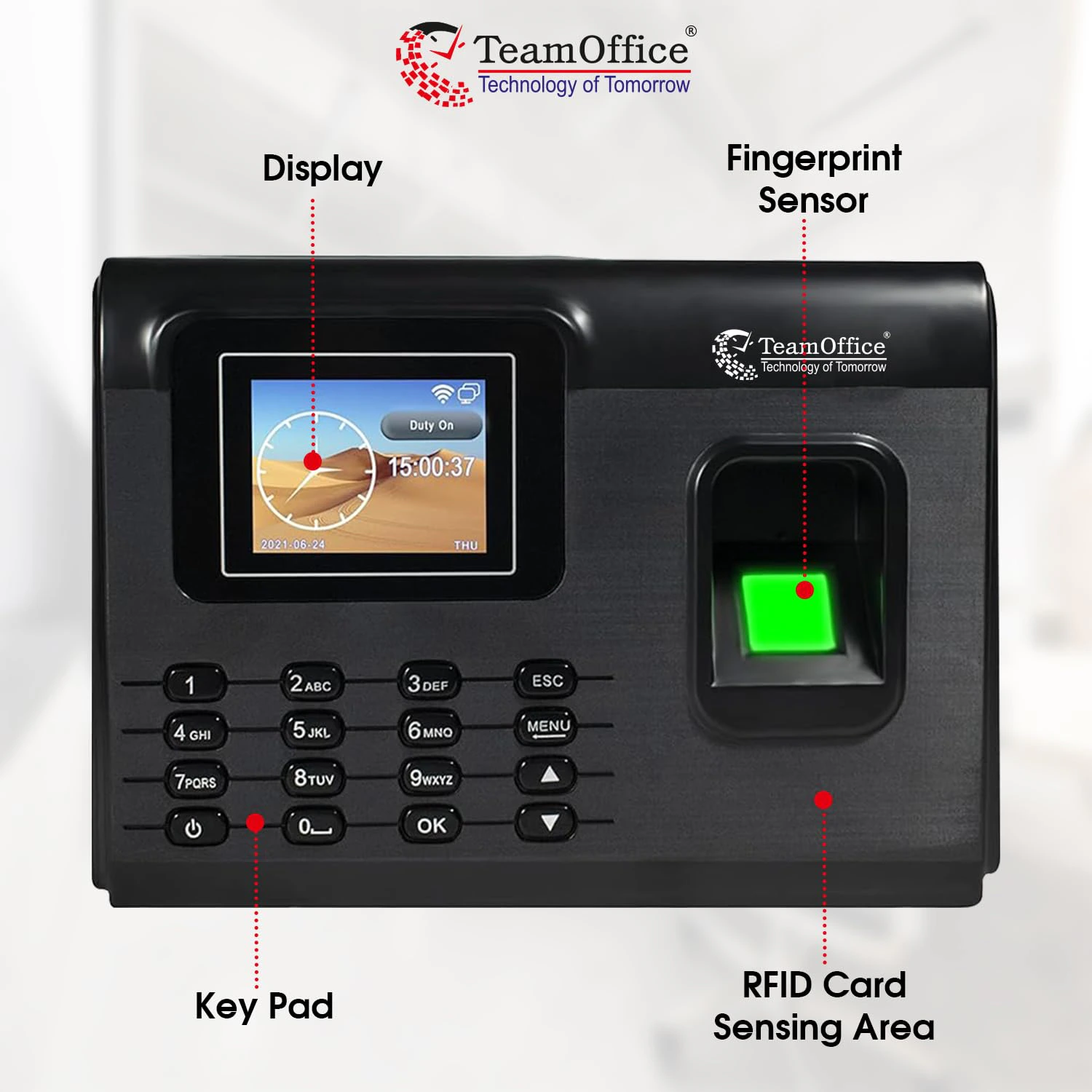 Team Office Z200BW Biometric Attendance Machine – Fingerprint & Card  view 4
