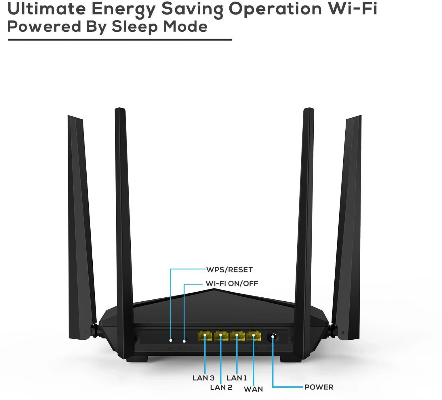 TENDA AC10 AC1200 Gigabit Wireless Router 5 GHz, 2.4 GHz 1200 Mbps Wifi Speed Dual Band External Antenna Ethernet  view 3