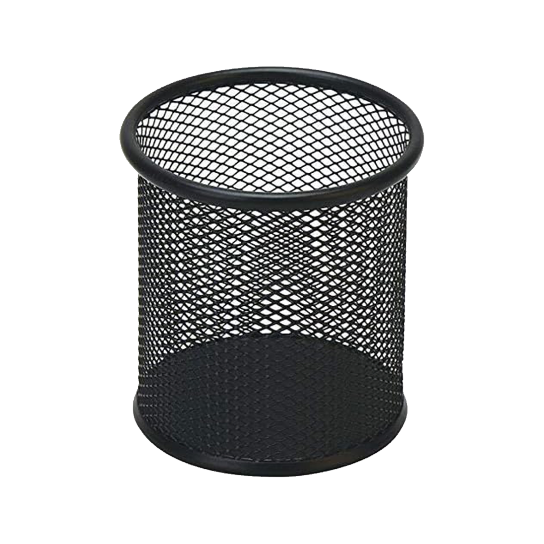 Black Round Mesh Pen Stand, Pencil Holder, Pen Organizer for Desk,