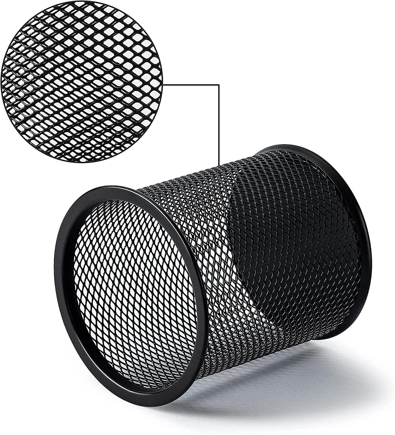 Black Round Mesh Pen Stand, Pencil Holder, Pen Organizer for Desk, view 5