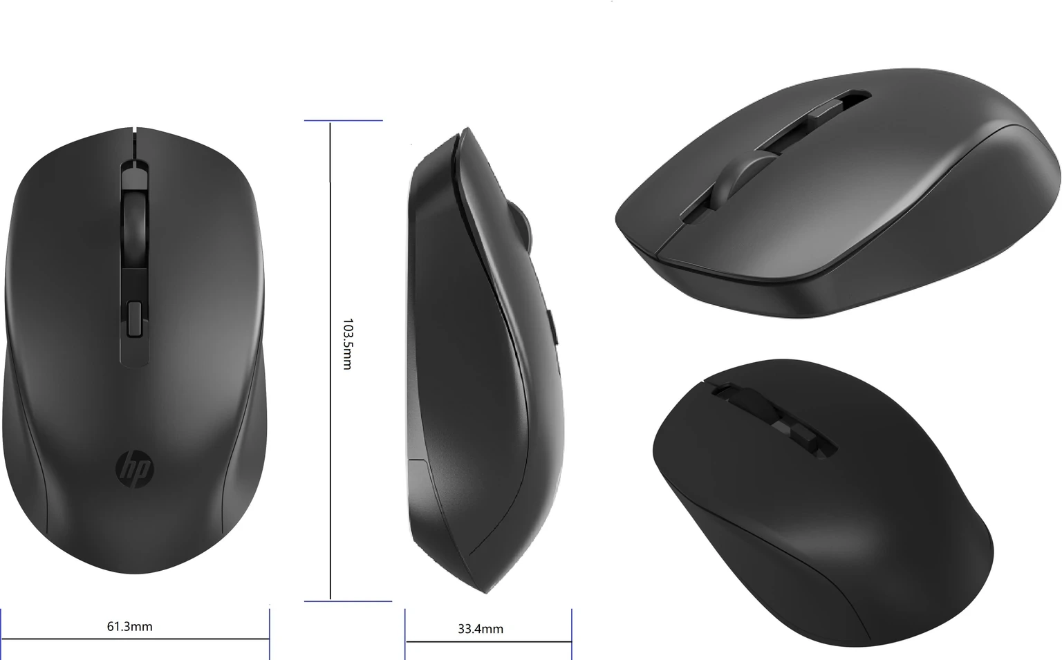 HP S1000 Ambidextrous Optical Mouse Silent / Lightweight, upto 1600 DPI With Bluetooth view 4