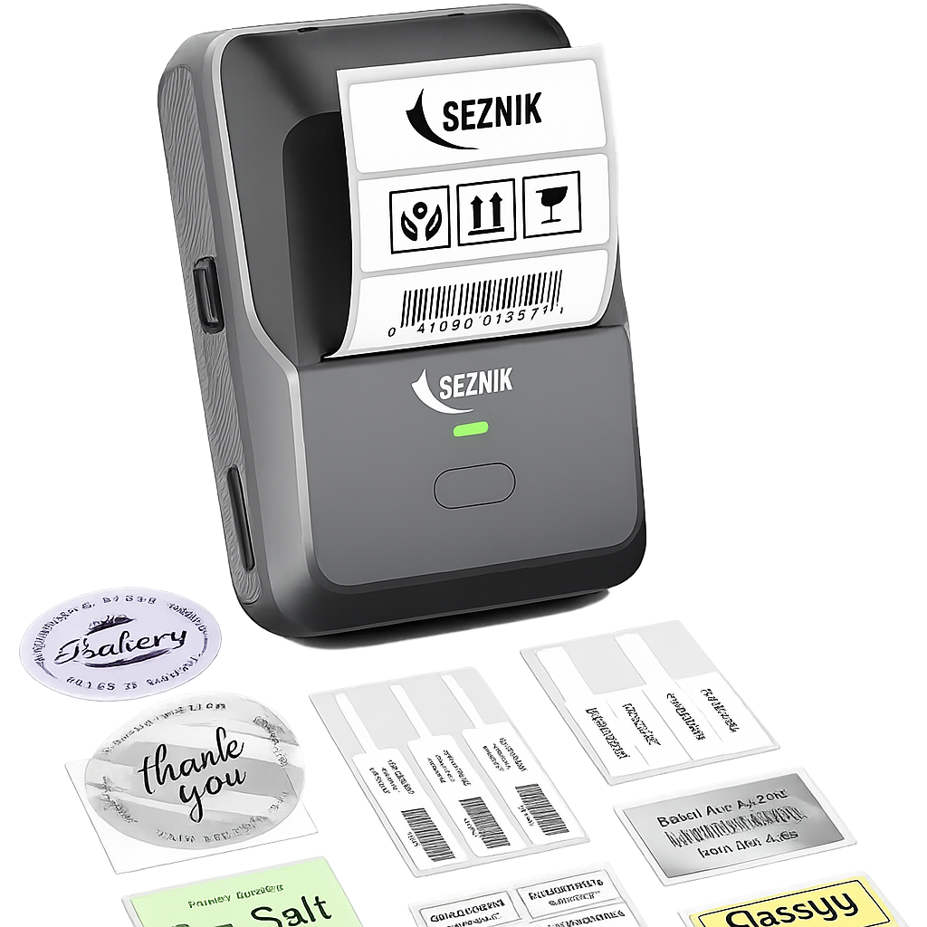 SEZNIK Josh Bluetooth Thermal Label Printer | Inkless Mini Rechargeable |