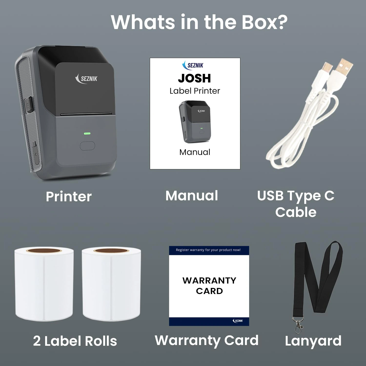 SEZNIK Josh Bluetooth Thermal Label Printer | Inkless Mini Rechargeable |  view 7