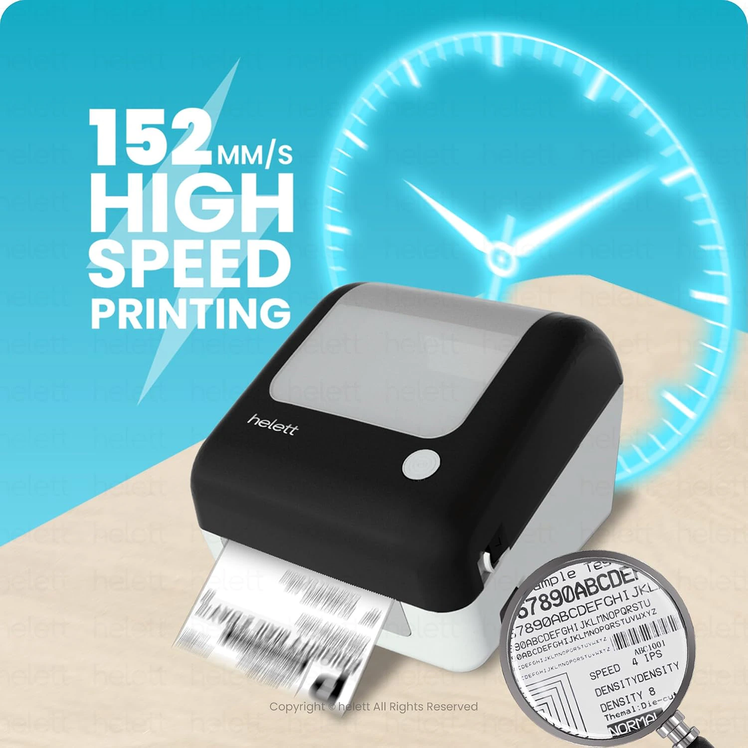 Helett® H30CPro Wireless(Bluetooth+USB)Thermal Label Printer with Inbuilt Paper Holder Compartment|4*6 Shipping Label &Barcode Label| view 5