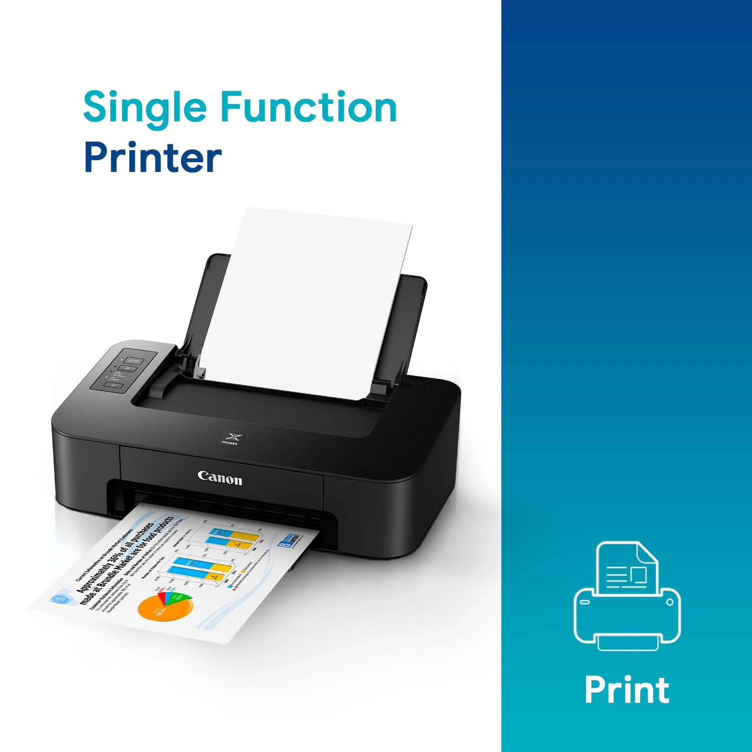 Canon Pixma TS207 Single Function Inkjet Printer (Black) view 3