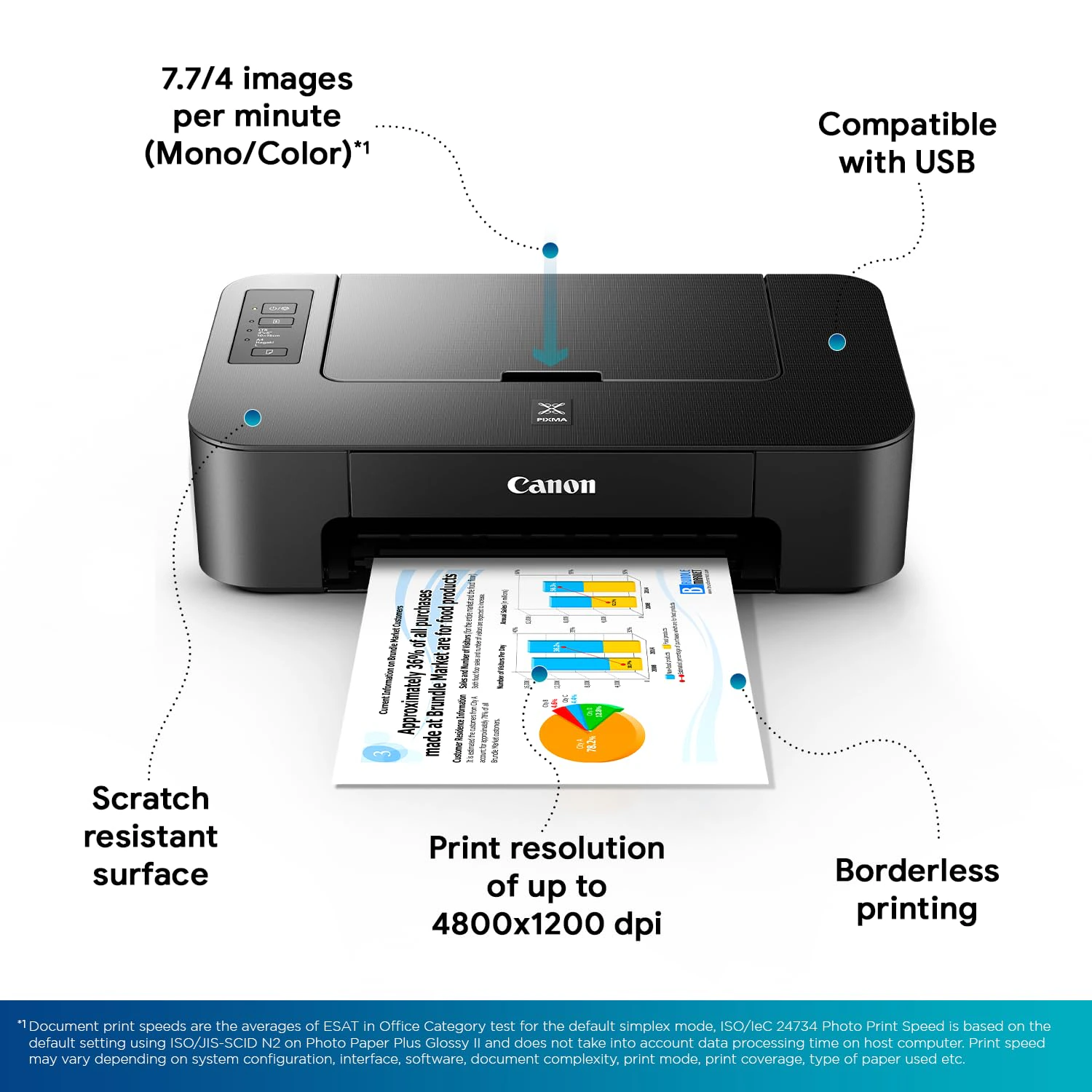 Canon Pixma TS207 Single Function Inkjet Printer (Black) view 4