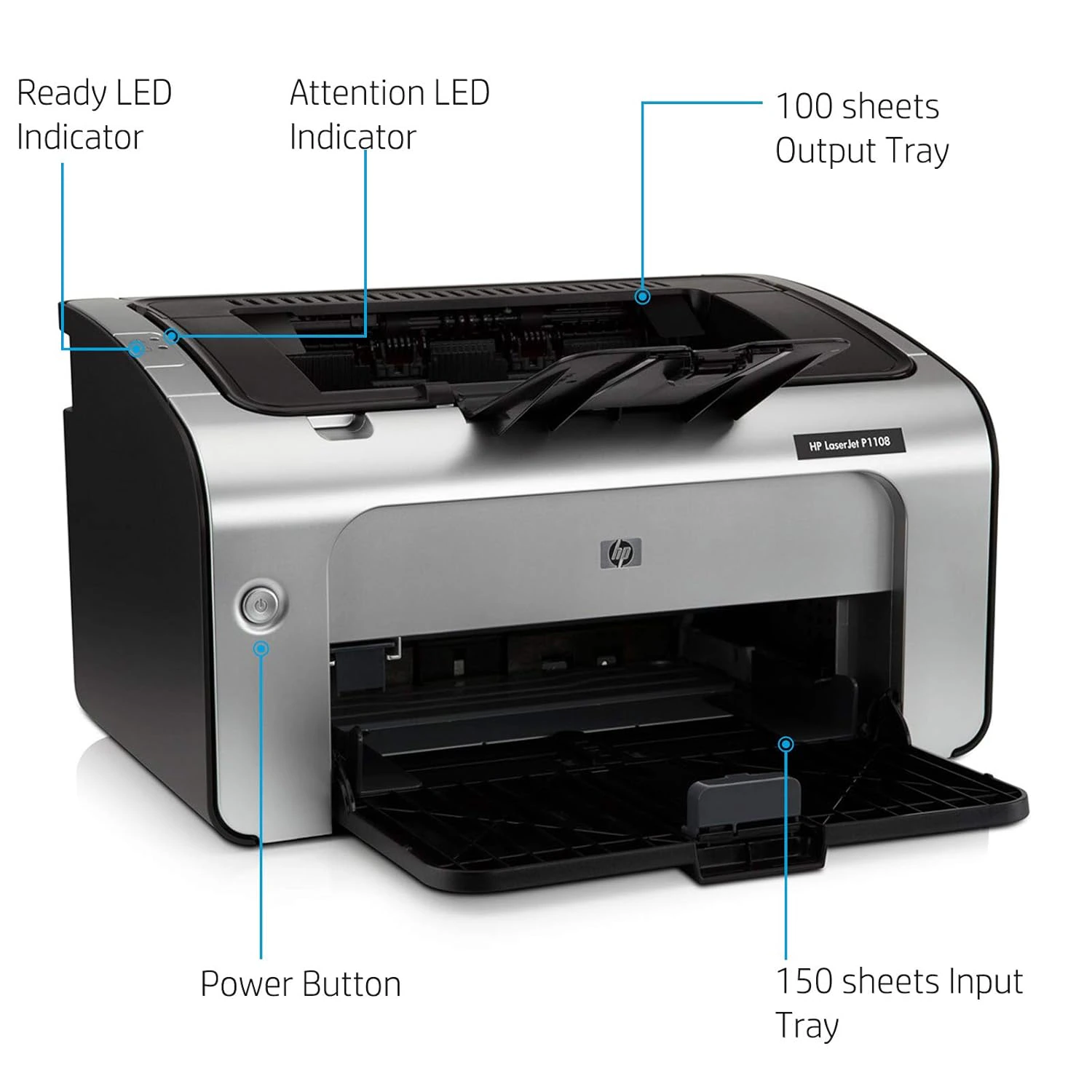HP Laserjet Pro P1108 Printer, Single Function view 2