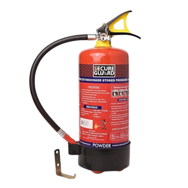 Secure Guard ABC Powder Fire Extinguisher 4kg with Wall Mount Hook  for Home, Kitchen, Office, School and Industrial Use view 5