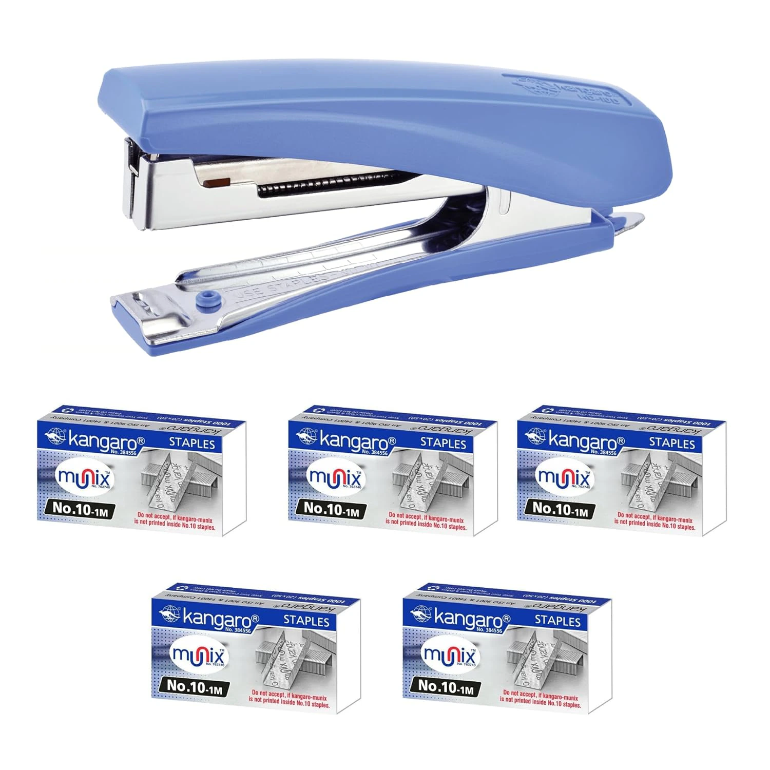  Kangaro Desk Essentials HD-10D & 10/1M Staples Combo | Standard Stapler with Quick Loading Mechanism  view 2