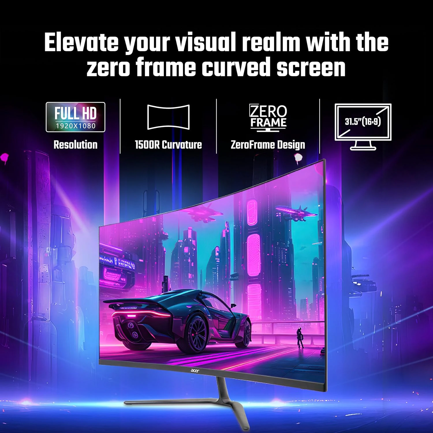 acer ED320QR H 31.5 Inch Full HD VA Panel 1500R Curved Backlight LED Monitor view 2