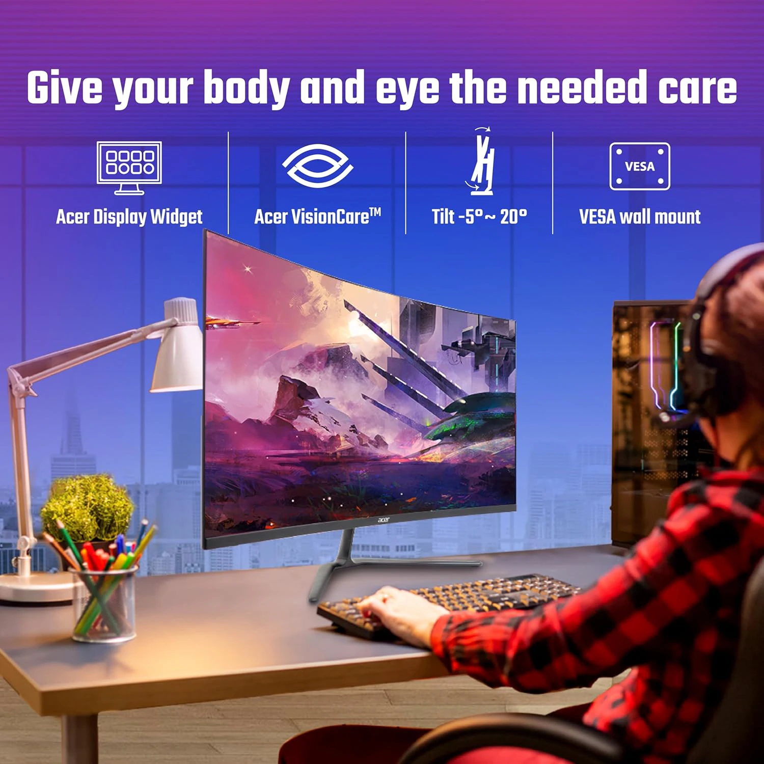 acer ED320QR H 31.5 Inch Full HD VA Panel 1500R Curved Backlight LED Monitor view 3