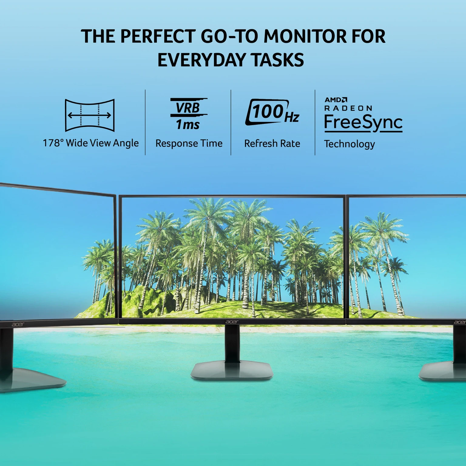 Acer 54.61 cm (22 inch) Full HD LED Backlit IPS Panel with sRGB 99%, ENERGY STAR Certified, VESA Supportive, VGA, HDMI, Ergonomic Stand view 2