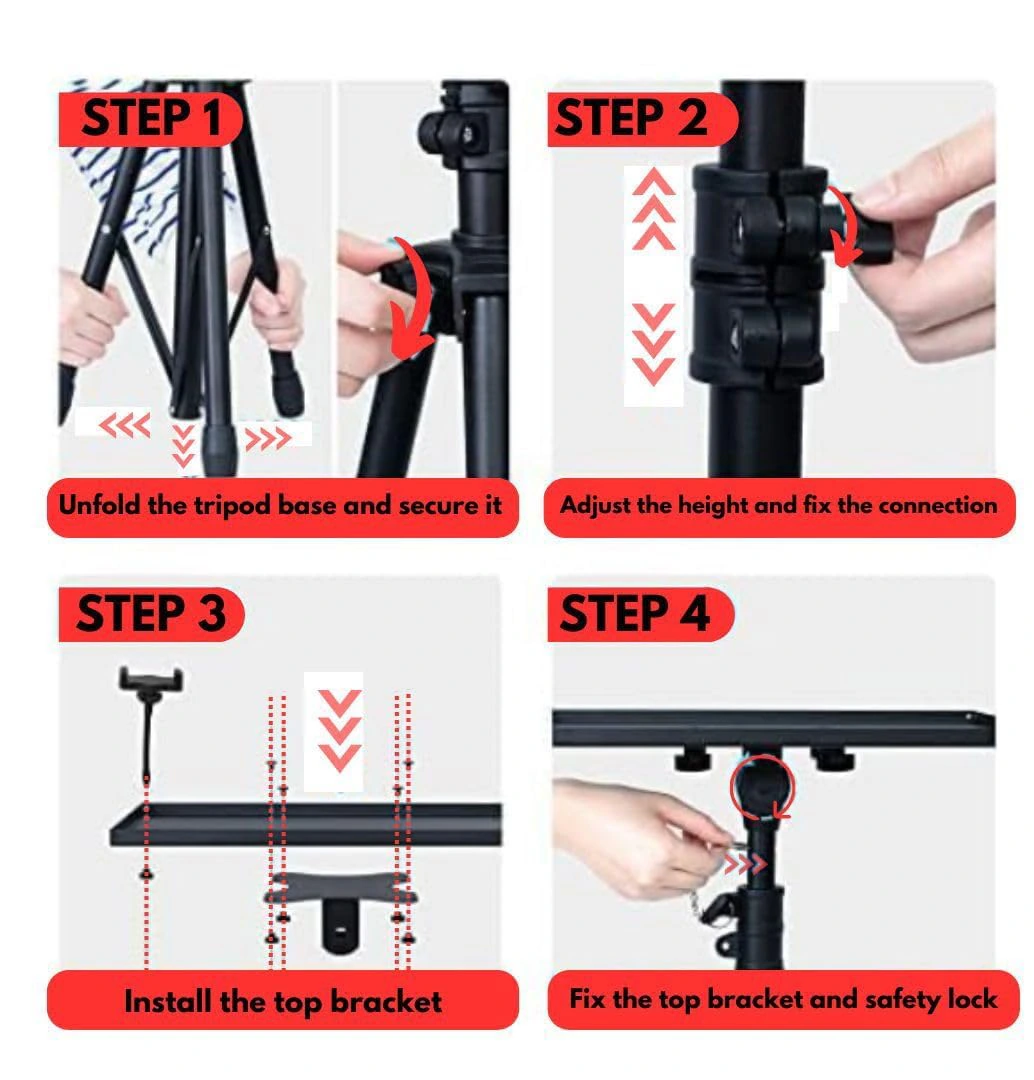 Tripod Stand for Projector, Laptop, Speaker, | height adjustable from 26 Inch - 42 Inch view 2