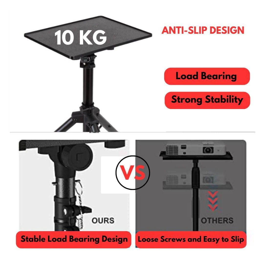 Tripod Stand for Projector, Laptop, Speaker, | height adjustable from 26 Inch - 42 Inch view 4