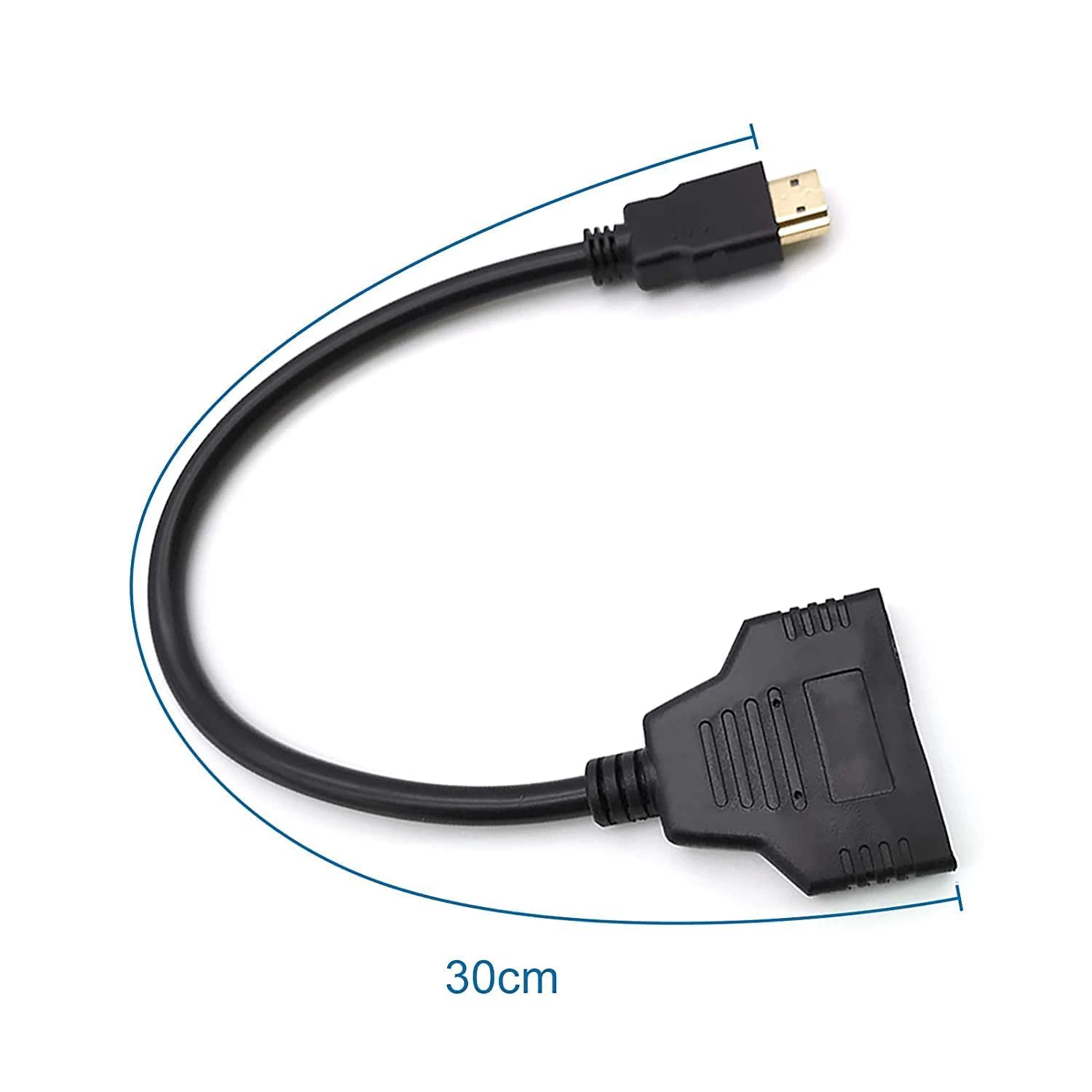 HDMI Splitter 1 in 2 Out Cable HDMI Male to Dual HDMI Female Adapter for Full HD 1080p Mirror Display on 2 Screens Compatible with LED, LCD, HDTV, Monitor, Projector view 2