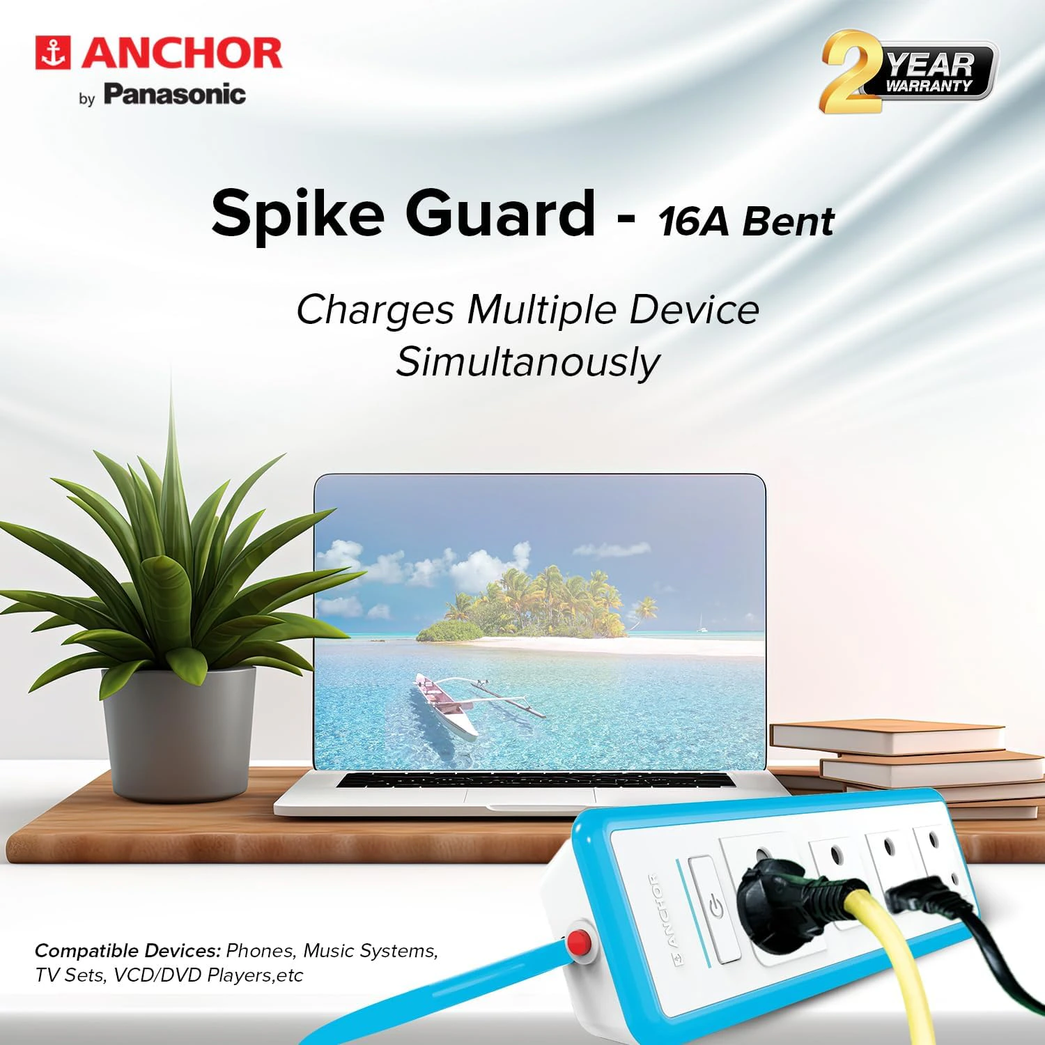 Anchor by Panasonic 16A 4 Socket Extension Board view 3
