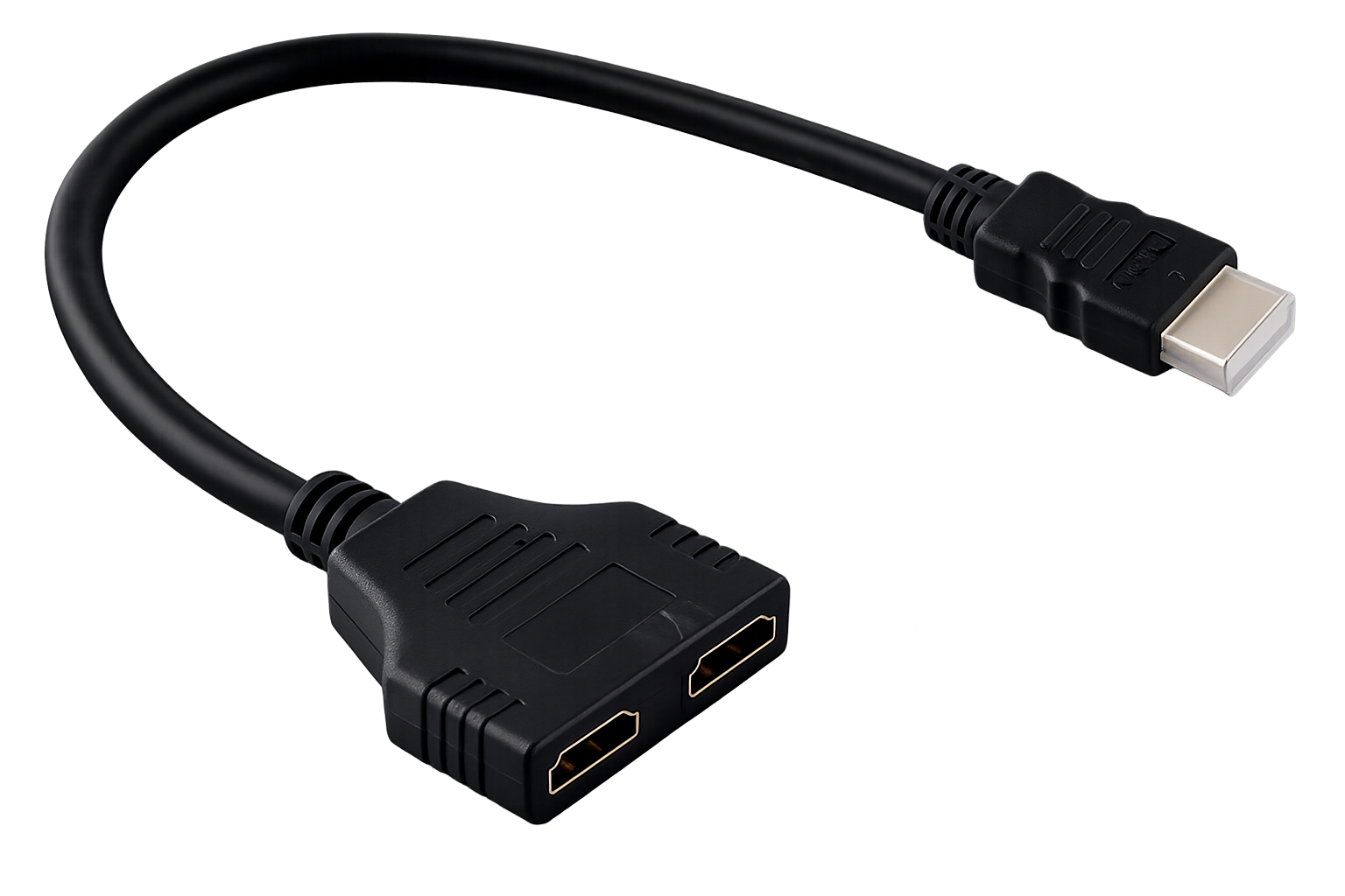 HDMI Splitter 1 in 2 Out Cable HDMI Male to Dual HDMI Female Adapter for Full HD 1080p Mirror Display on 2 Screens Compatible with LED, LCD, HDTV, Monitor, Projector