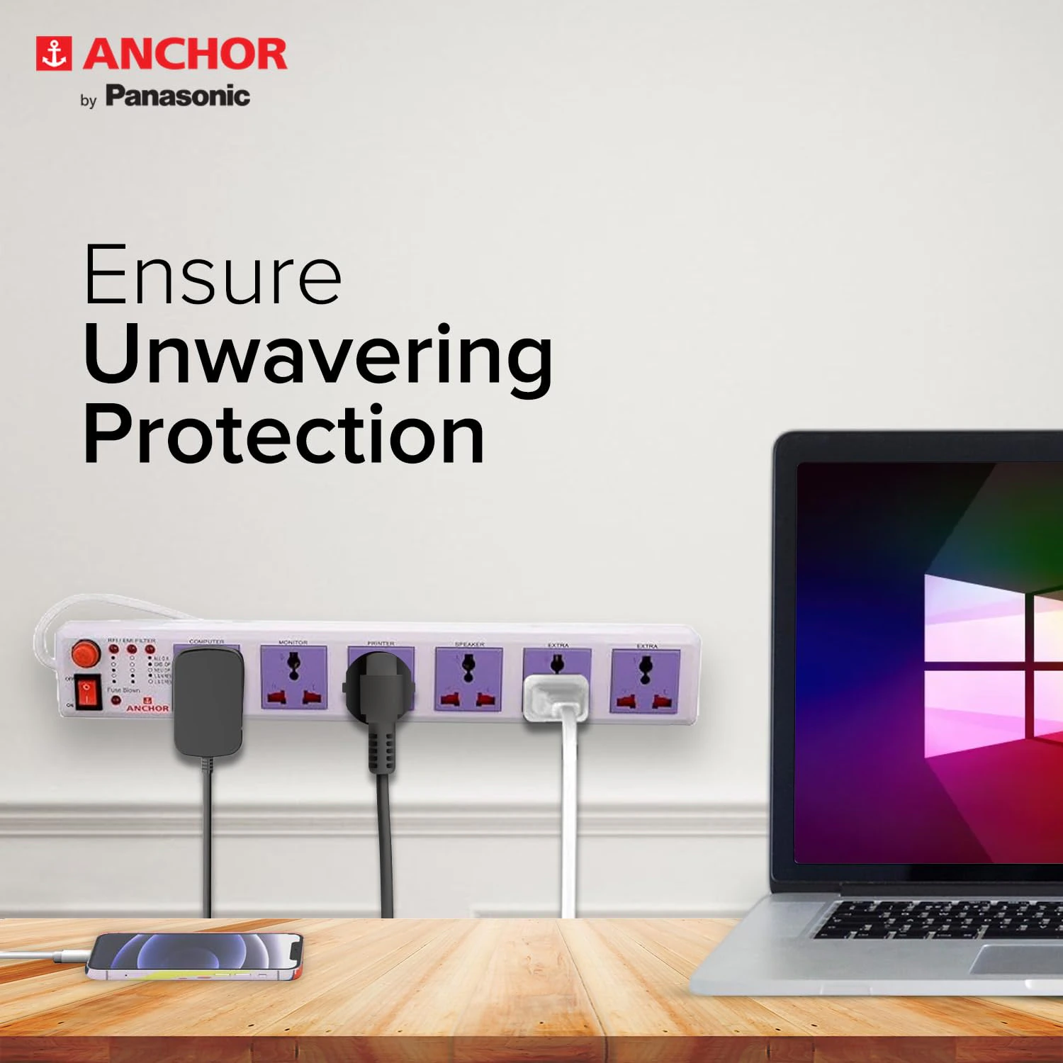 Anchor by Panasonic 6 way Universal Socket with Single Switch | view 4