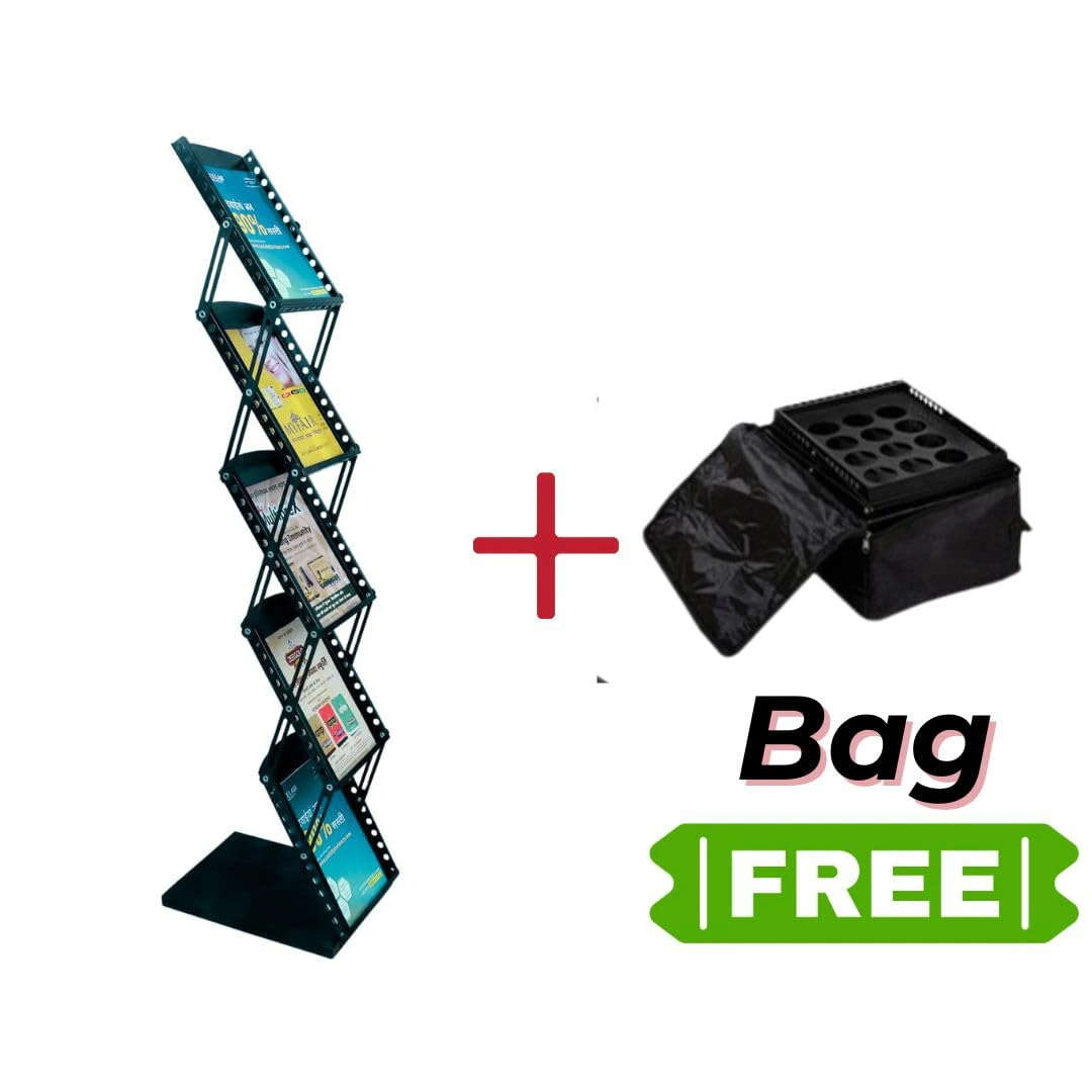 A4 iron Portable Freestanding Magazine Rack view 2