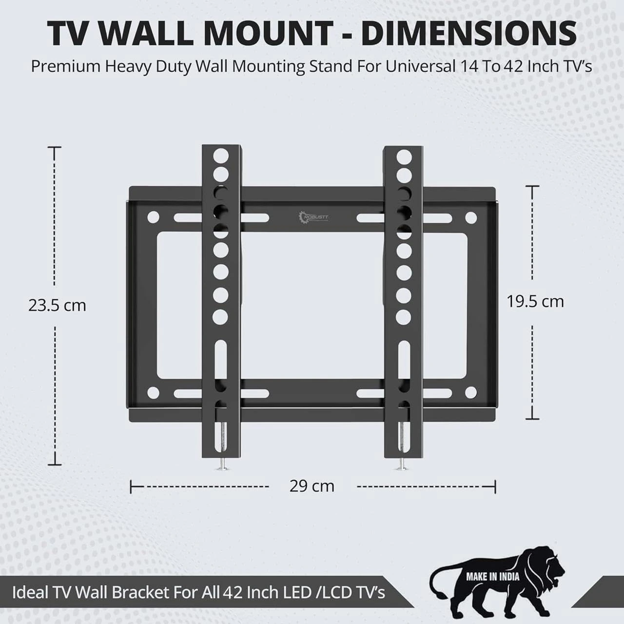 TV Wall Mount Bracket for 14-42 Inches LED/HD/Smart TVs | Pack of 1 view 4