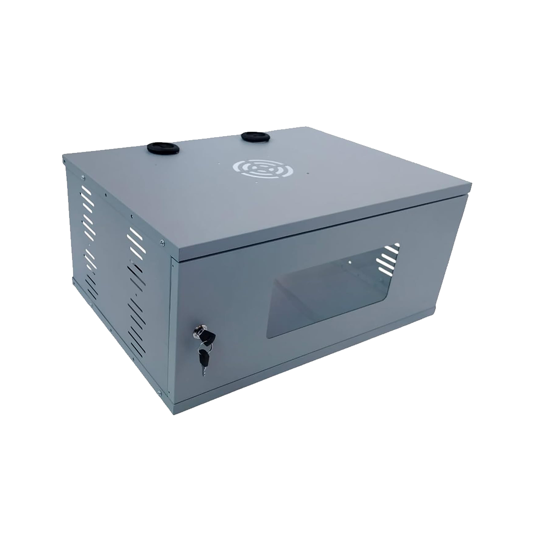 4U Metal Rack for DVR/NVR/Network Switches – Lockable, Glass Front.