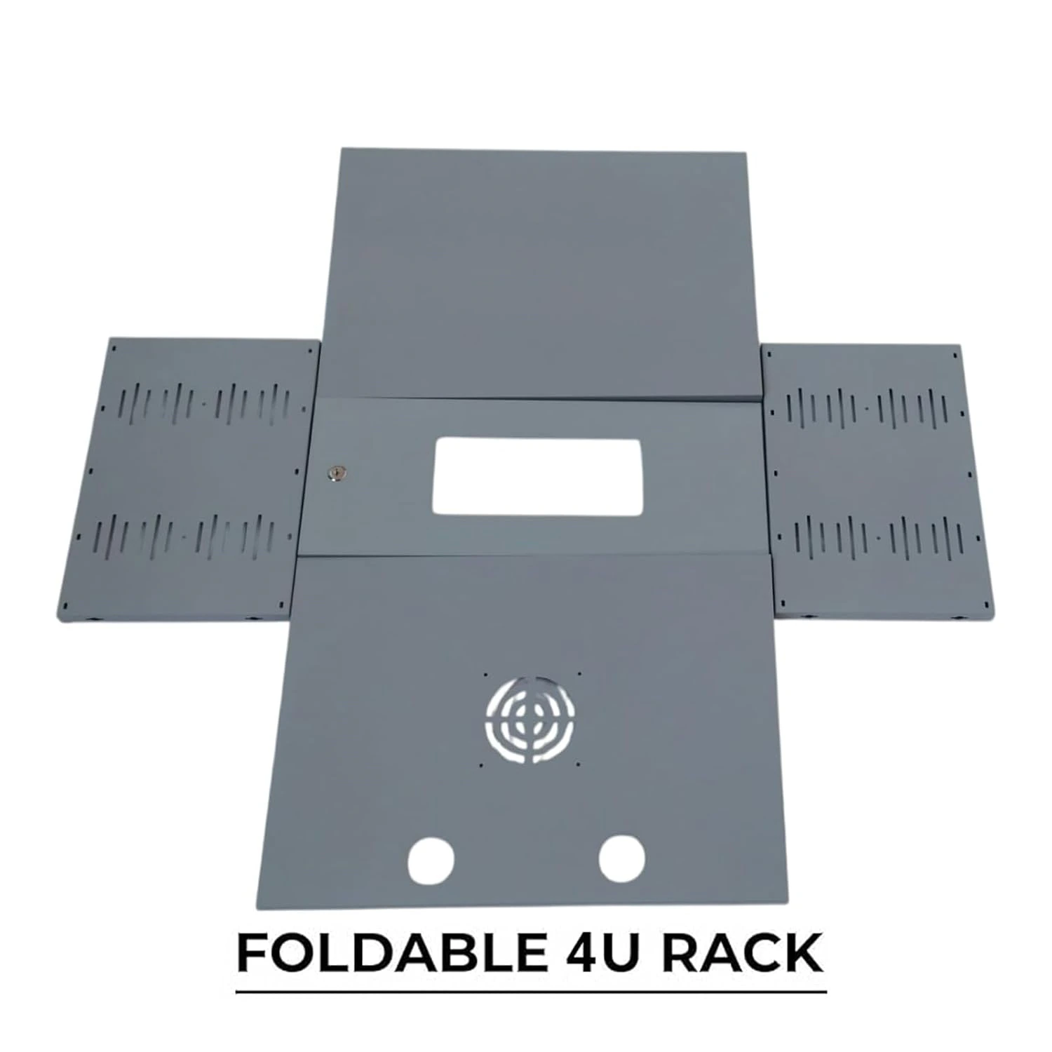 4U Metal Rack for DVR/NVR/Network Switches – Lockable, Glass Front. view 5