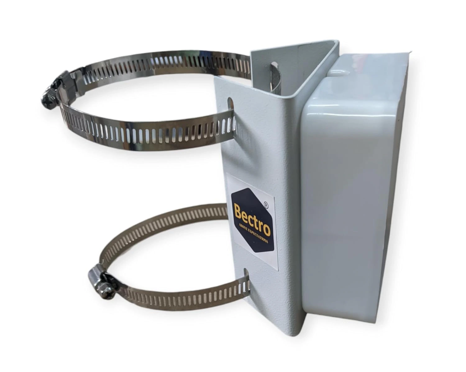  PVC Junction Box| Pole Mounting Stand with 2 x 100MM Stainless Steel Rings & 4" x 4"  view 2