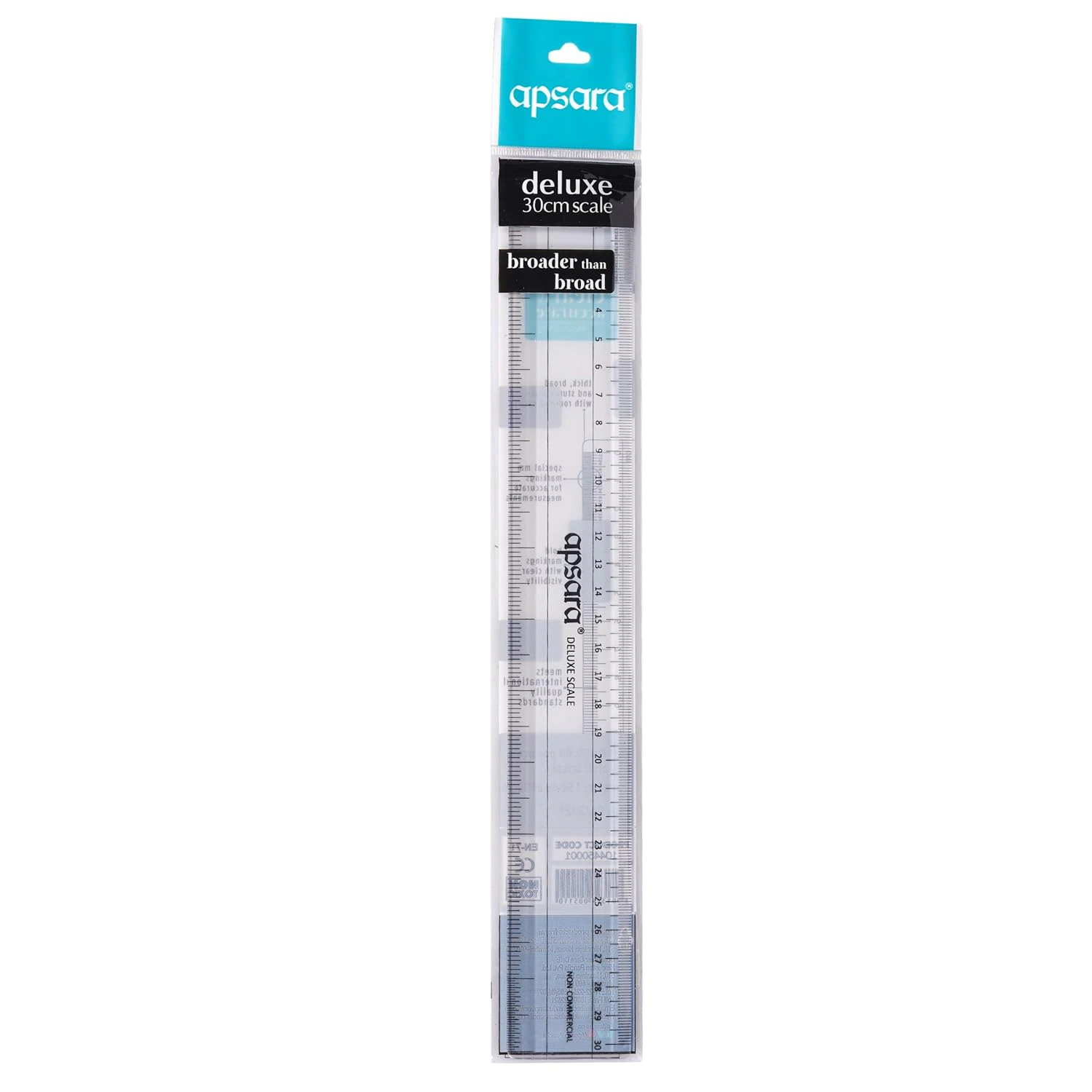 Apsara Deluxe Scale - 30cm | Transparent | Thick & Broad | "mm" markings for precision  view 4