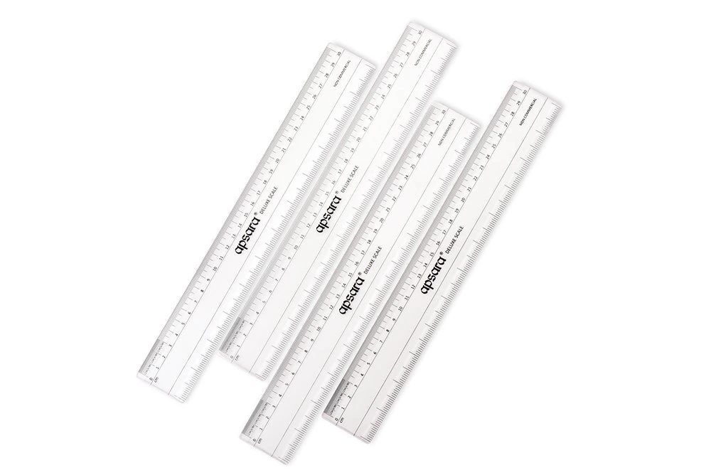 Apsara Deluxe Scale - 30cm | Transparent | Thick & Broad | "mm" markings for precision  view 6