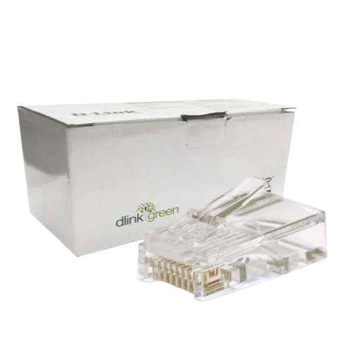 D-Link Cat 6 RJ45 Cable Connector, Silver | Ethernet Network Plug for LAN Cables | Pack of 100 Pieces