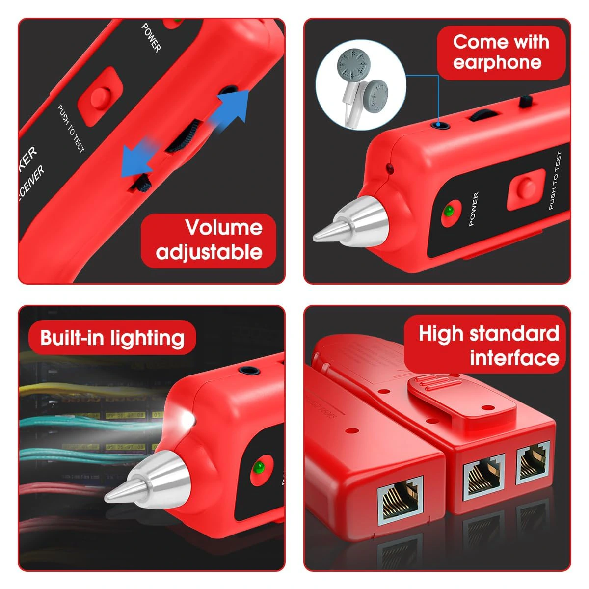  Ethernet Wire Tracker | Network Cable Tester |  RJ11 RJ45 CAT5 view 7