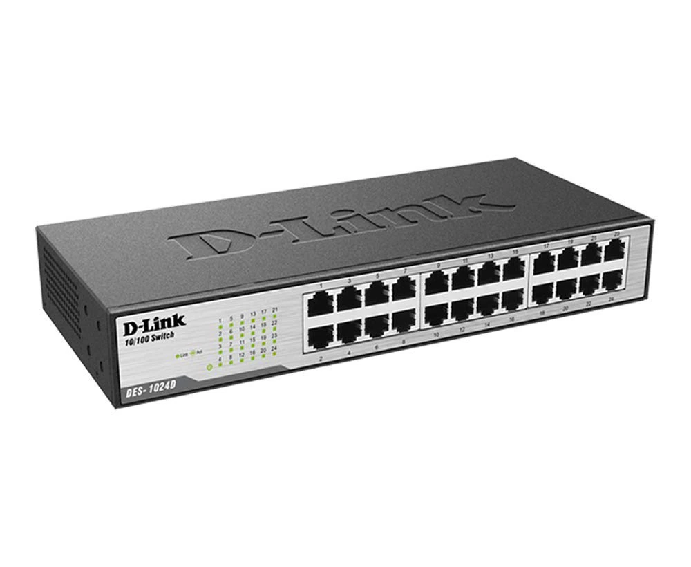 D-Link DES-1024D 24-Port Fast Ethernet Unmanaged Switch view 2